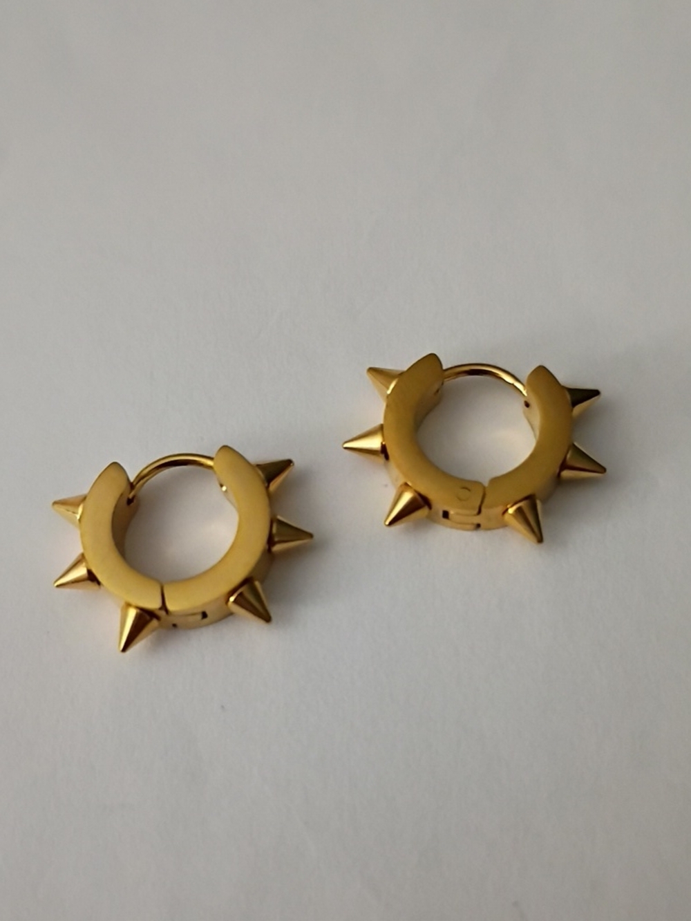 Gold Spike Hoop Earrings